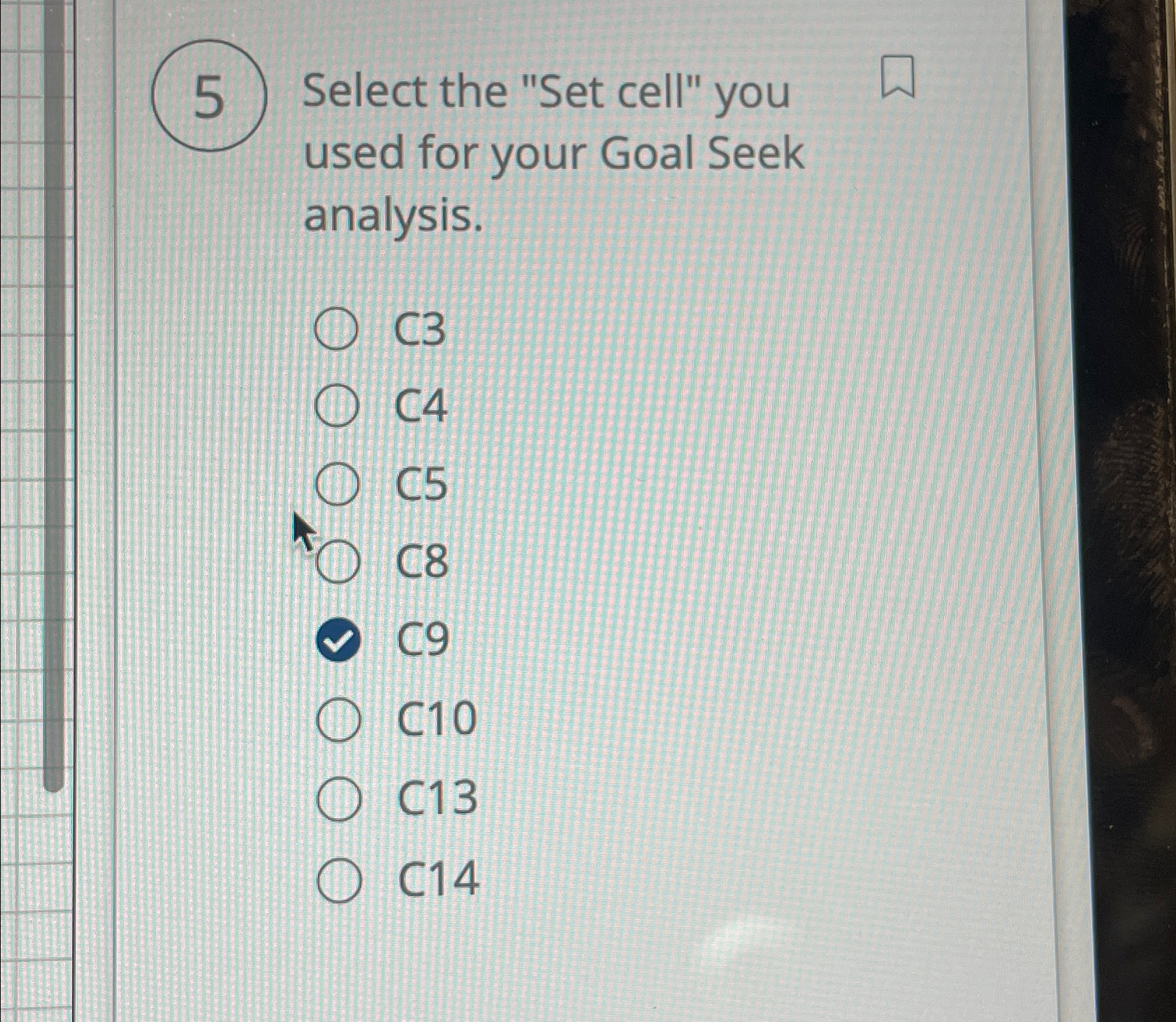  (5) Select the "Set cell" you used for your Goal Seek