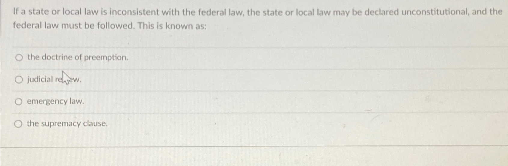  If a state or local law is inconsistent with the federal
