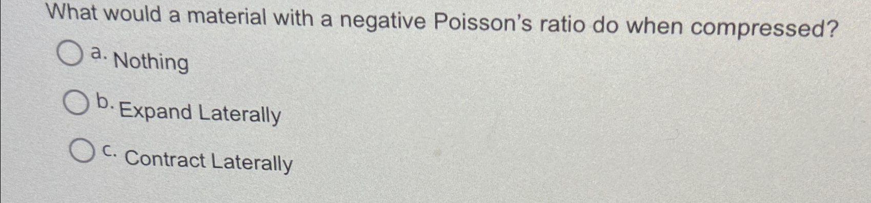  What would a material with a negative Poisson's ratio do when