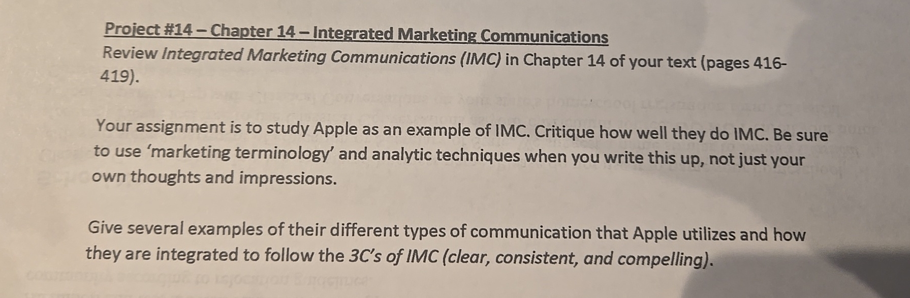  Project #14- Chapter 14- Integrated Marketing Communications Review Integrated Marketing Communications
