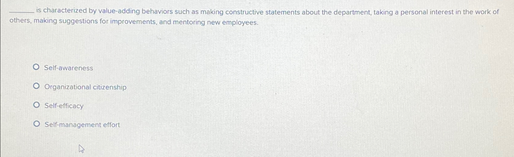  is characterized by value-adding behaviors such as making constructive statements about