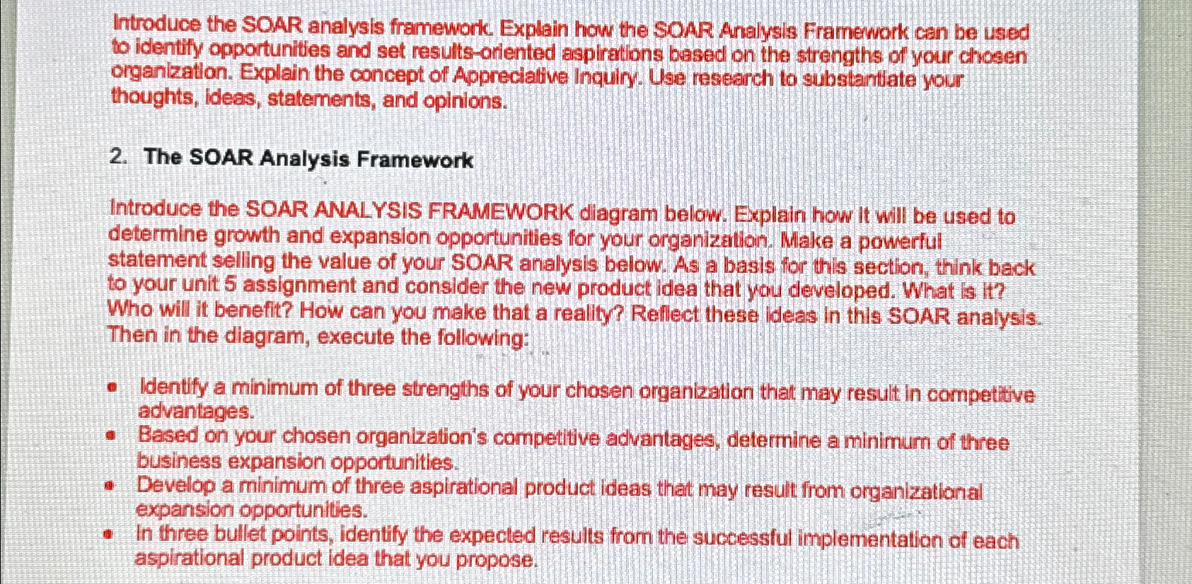  Introduce the SOAR analysis framework. Explain how the SOAR Analysis Framework