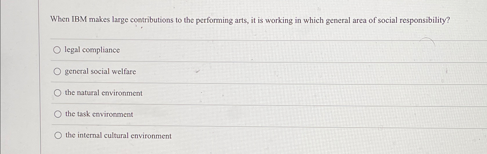  When IBM makes large contributions to the performing arts, it is