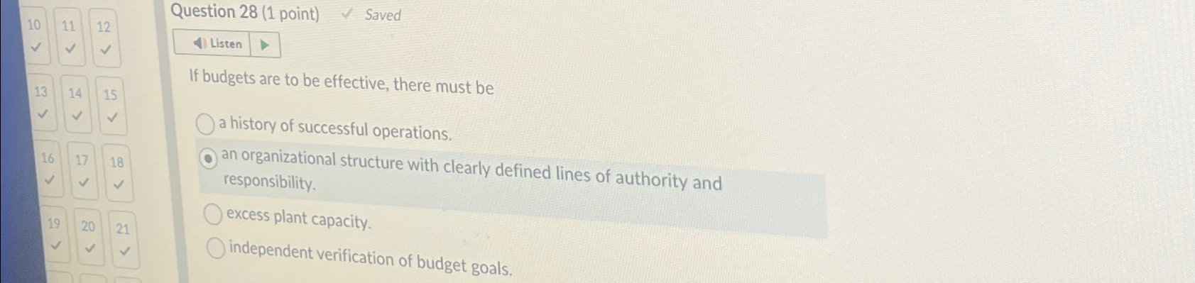  If budgets are to be effective, there must be a history