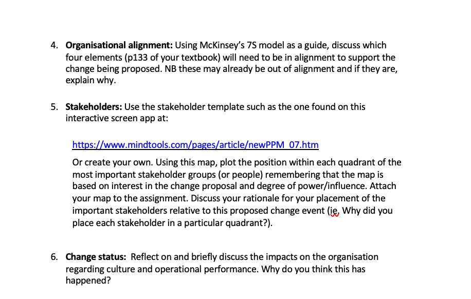 Requirement: This assignment consists of a video report on a change that