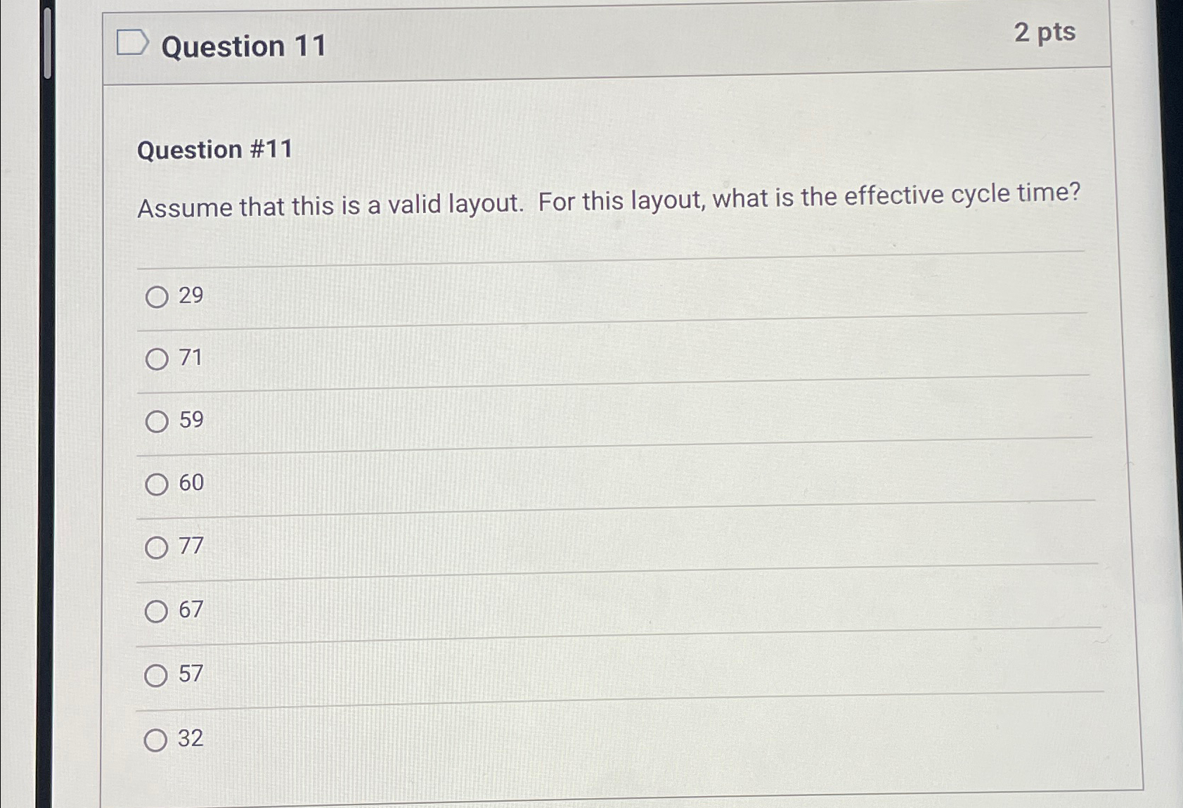  Question 11 2 pts Question #11 Assume that this is a