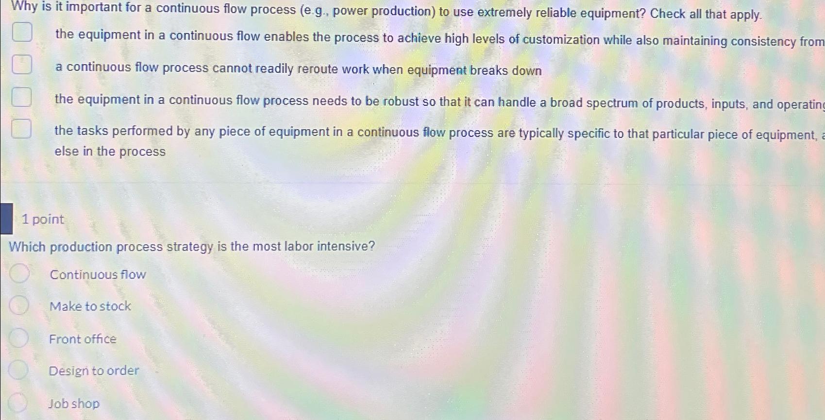  Why is it important for a continuous flow process (e.g., power