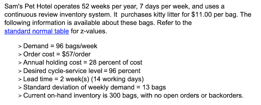 please answer a-e and show steps Sam's Pet Hotel operates 52 weeks