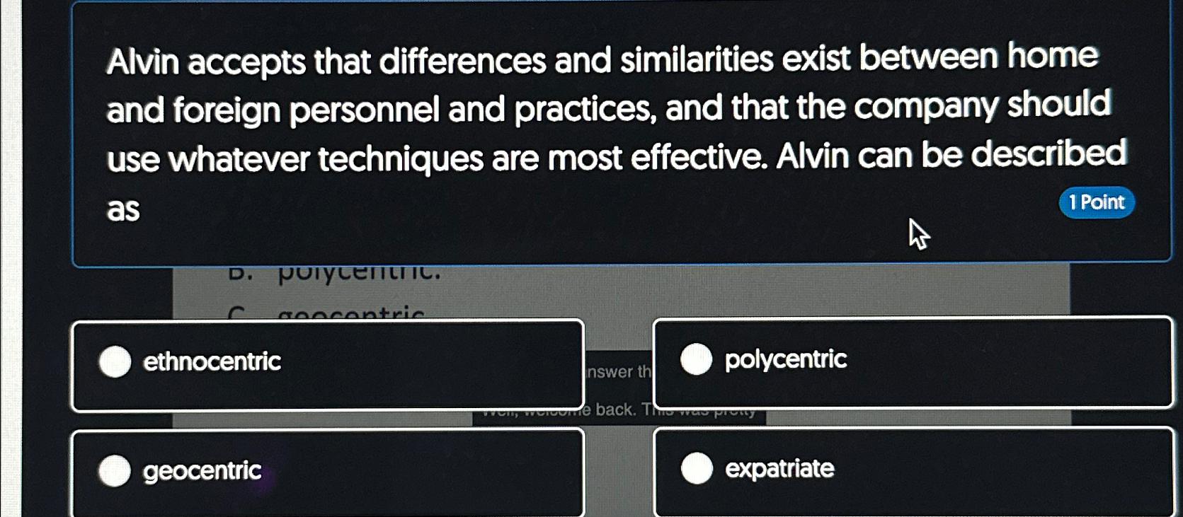  Alvin accepts that differences and similarities exist between home and foreign
