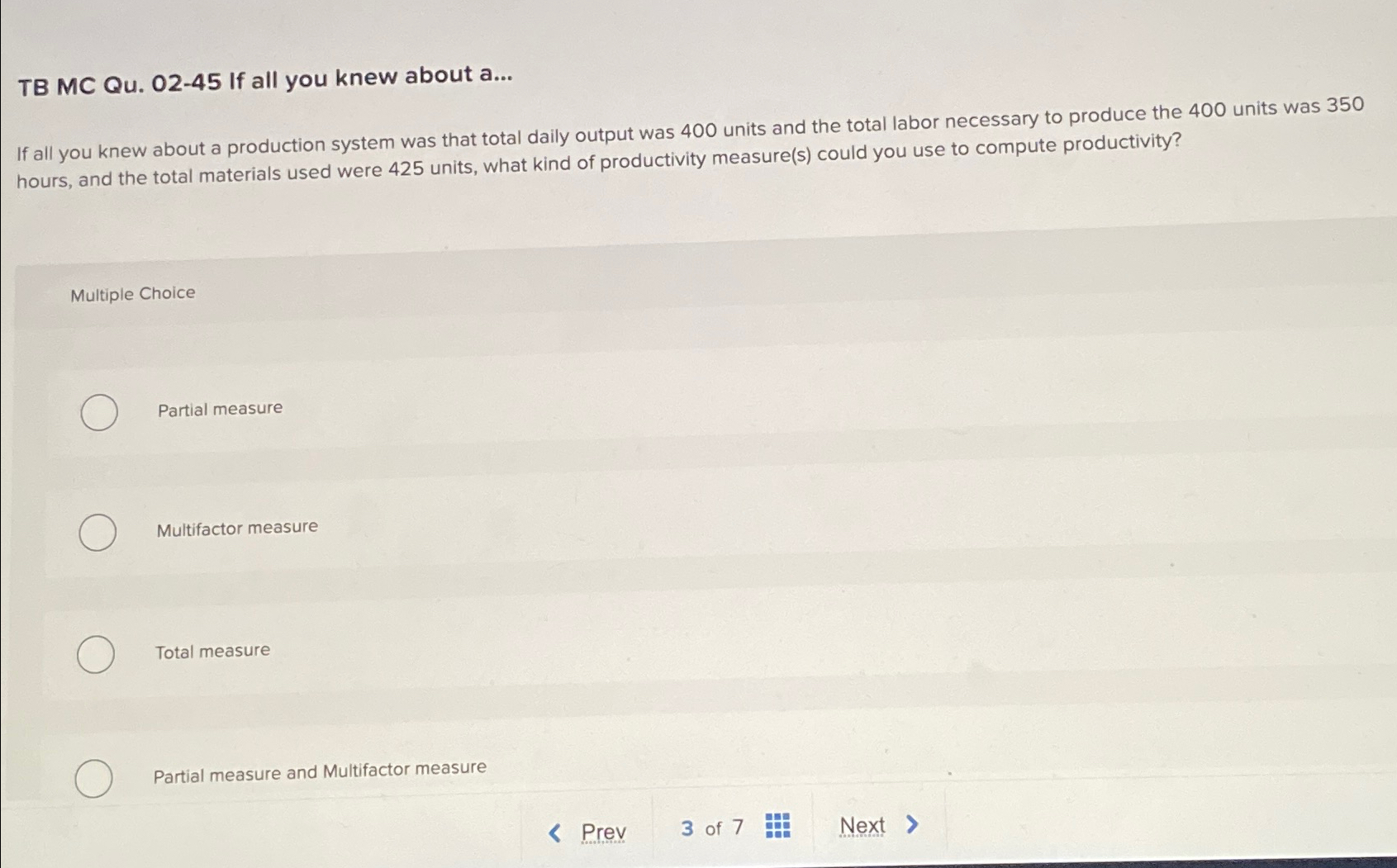  TB MC Qu.02-45 If all you knew about a... If all