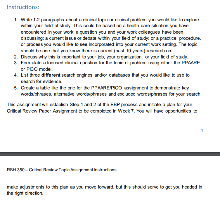 A recent clinical topic or problem I would like to explore is