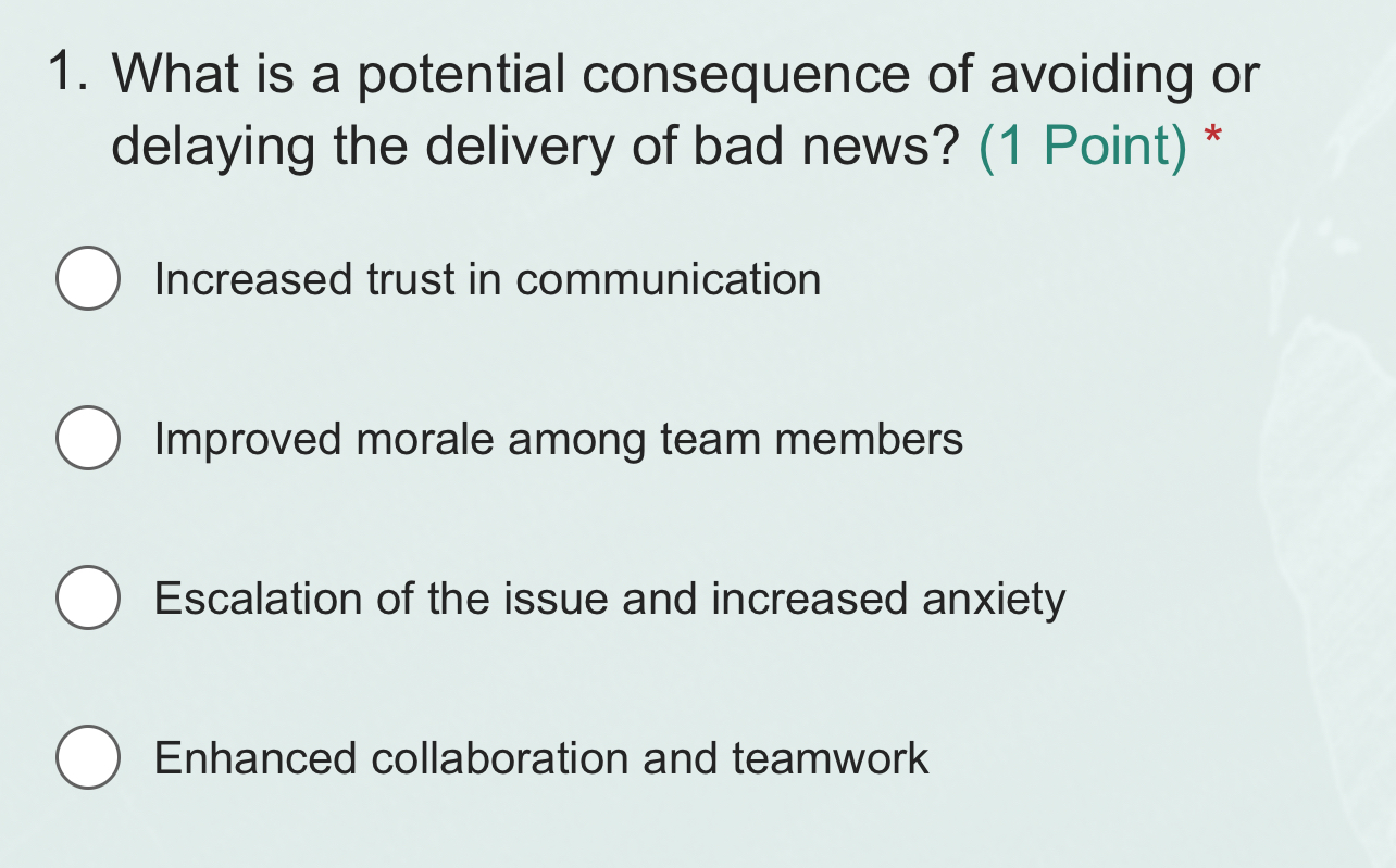  What is a potential consequence of avoiding or delaying the delivery