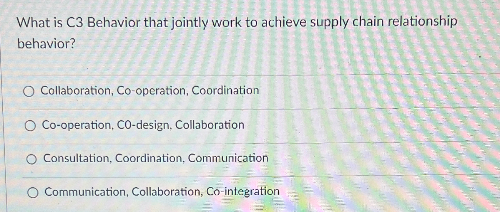  What is C3 Behavior that jointly work to achieve supply chain