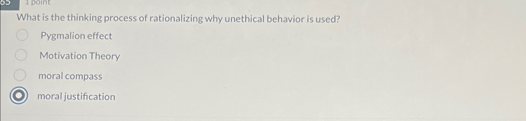  What is the thinking process of rationalizing why unethical behavior is