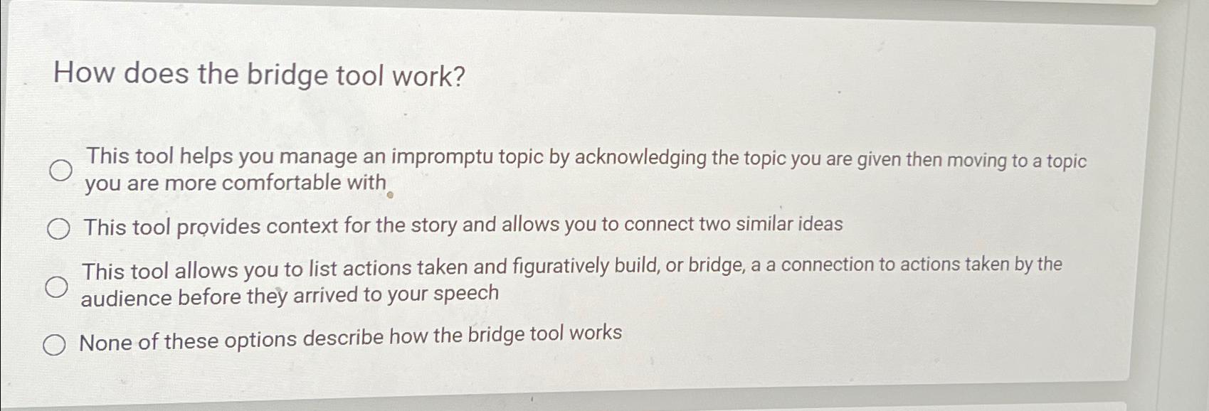  How does the bridge tool work? This tool helps you manage