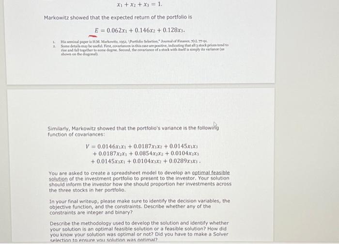 work in stock portfolio theory. He was the first to measure portfolio