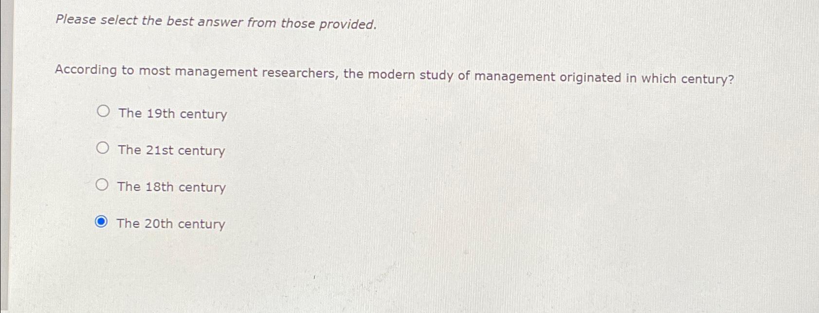  Please select the best answer from those provided. According to most