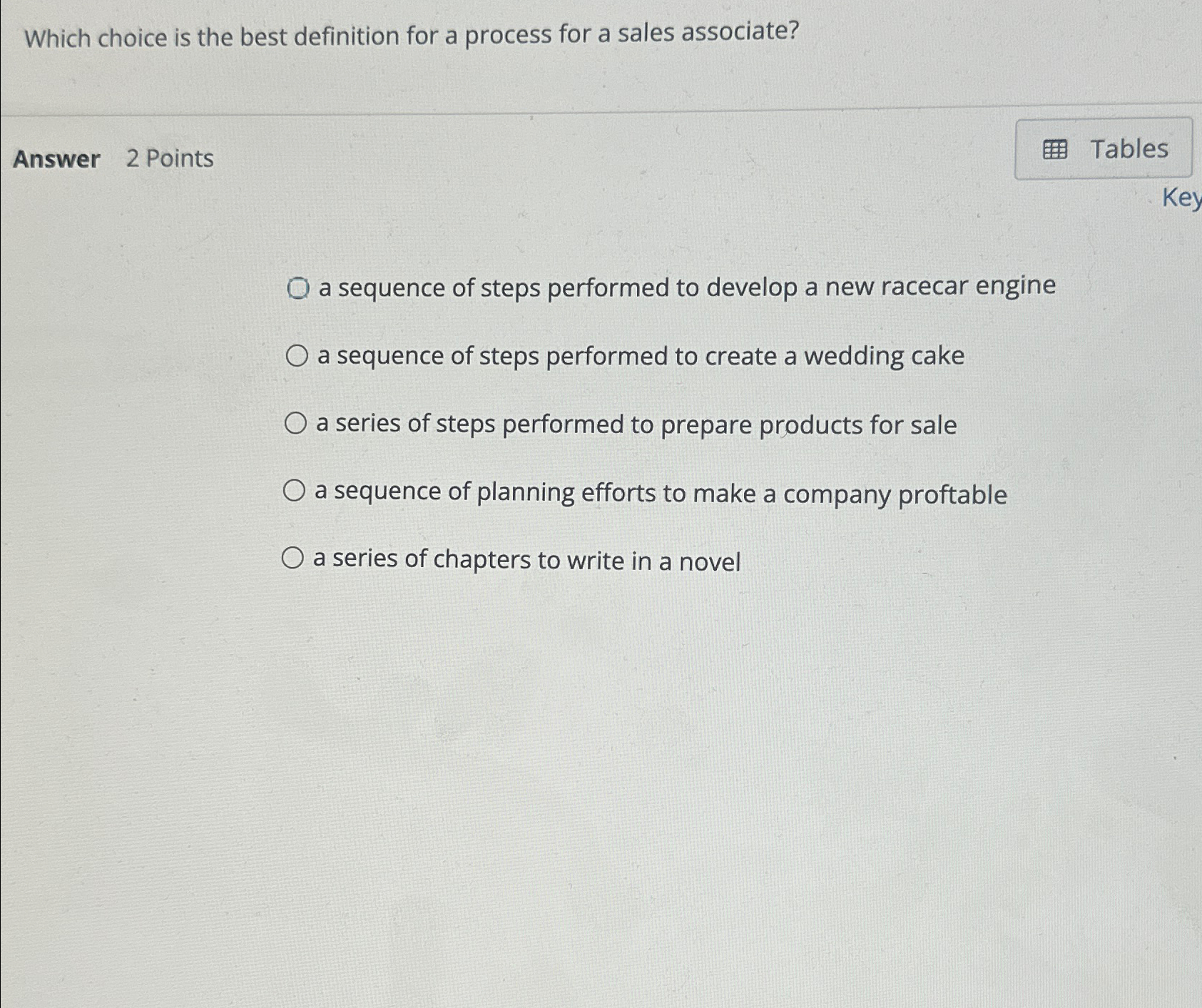  Which choice is the best definition for a process for a
