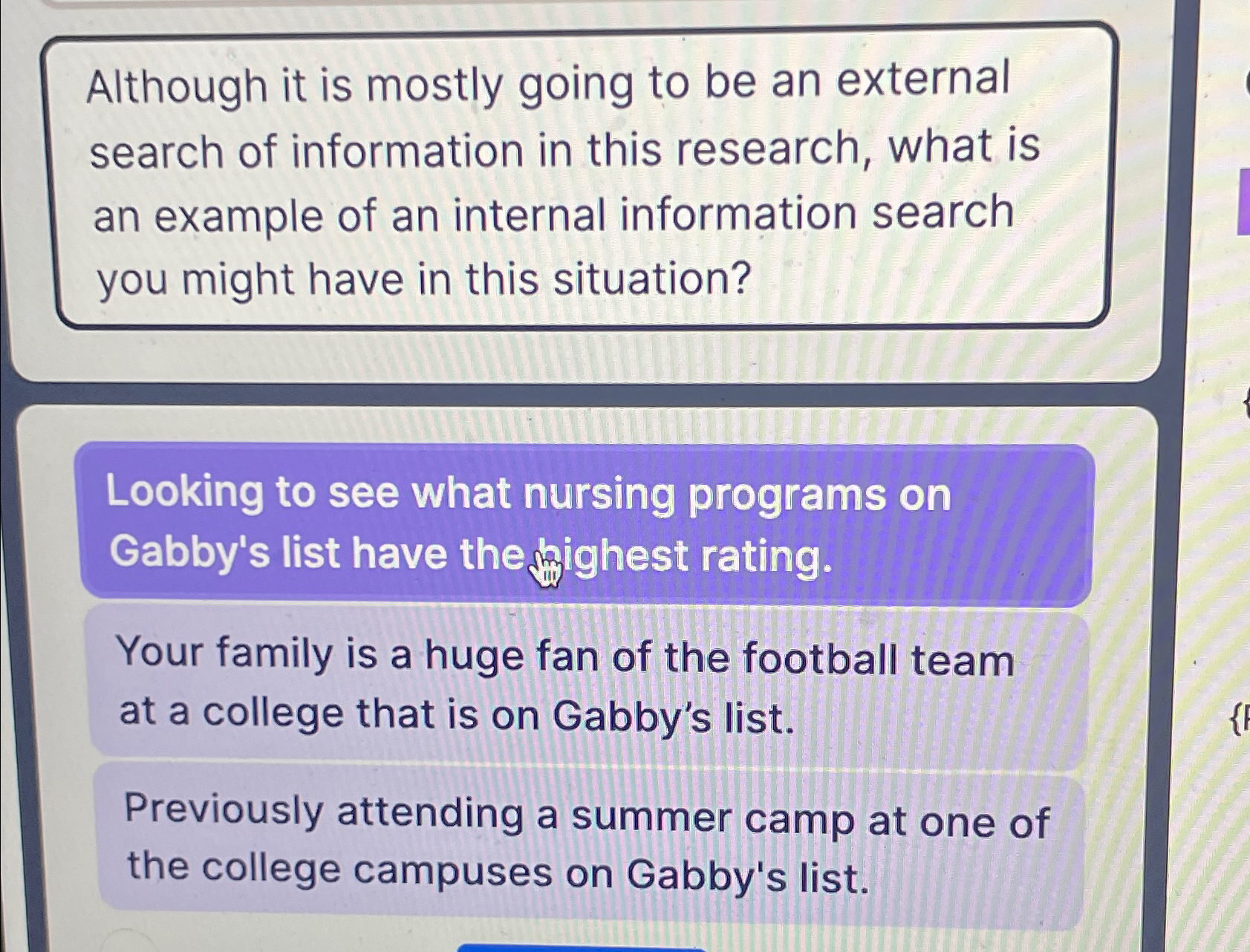  Although it is mostly going to be an external search of