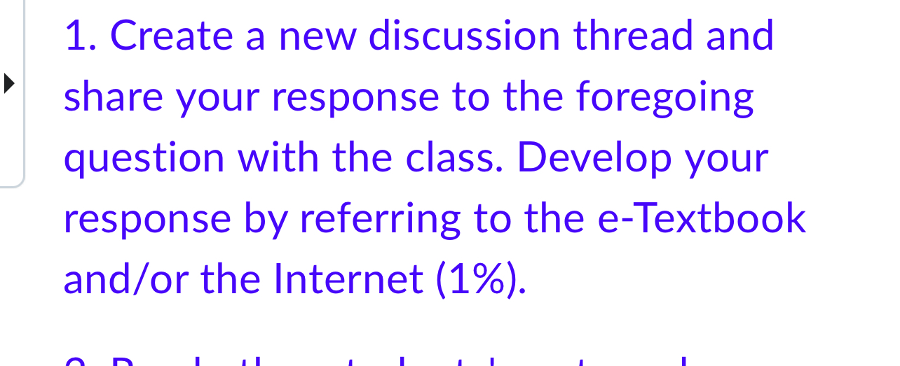  Create a new discussion thread and share your response to the
