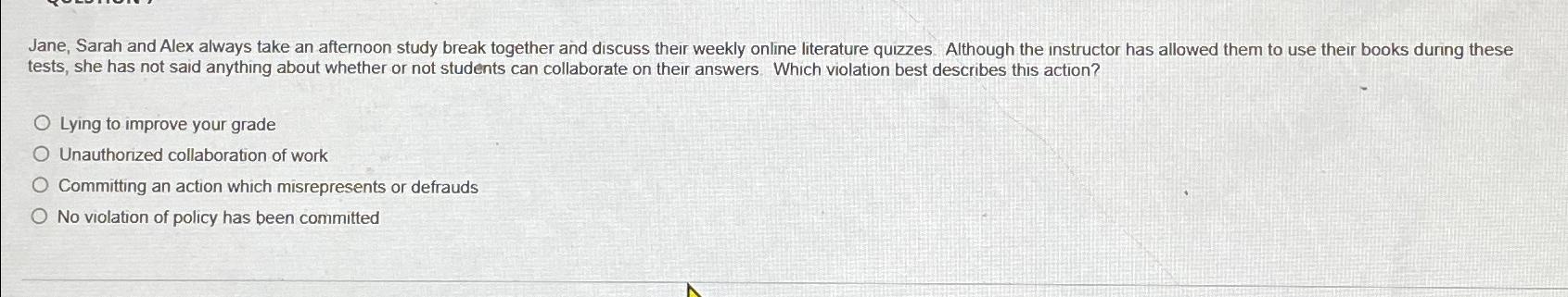  tests, she has not said anything about whether or not students