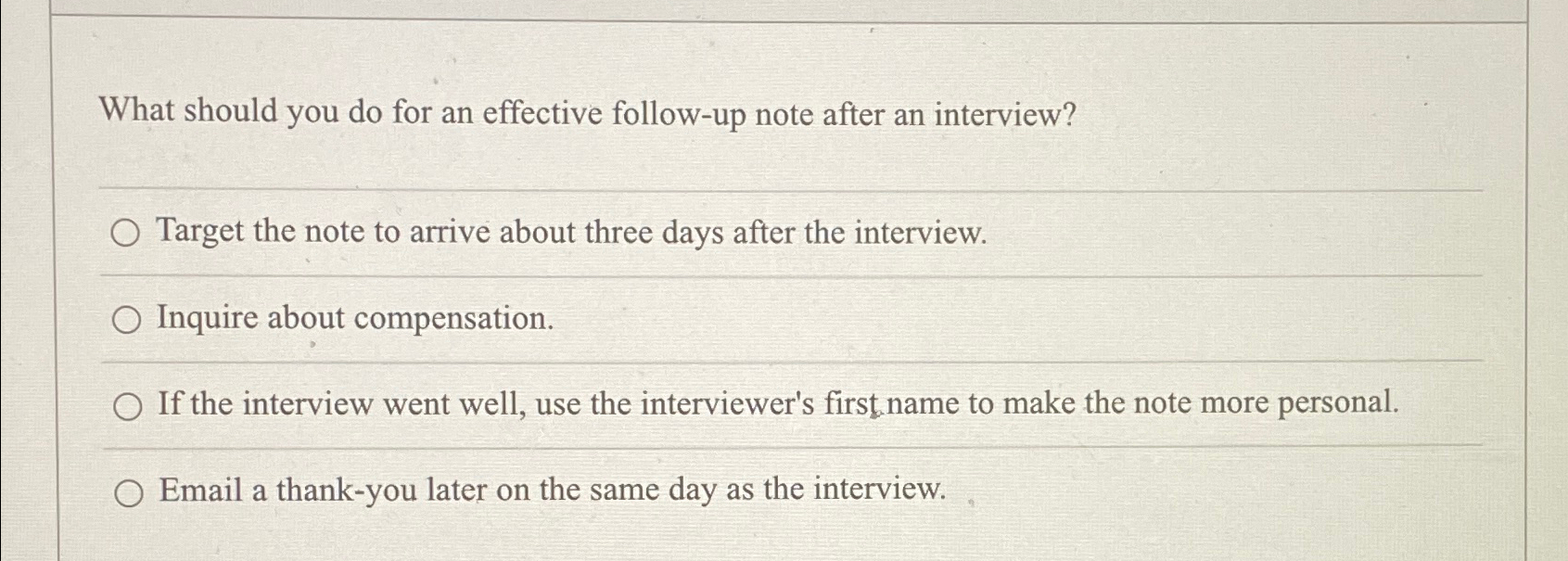  What should you do for an effective follow-up note after an