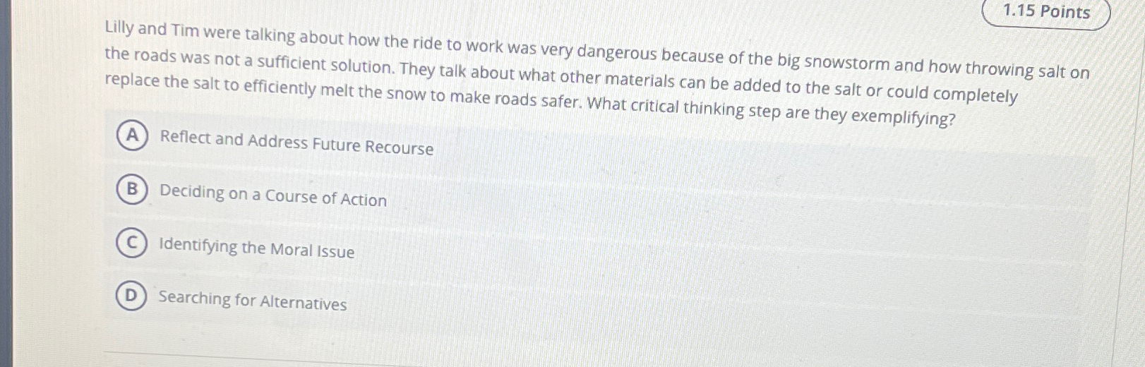  1.15 Points Lilly and Tim were talking about how the ride