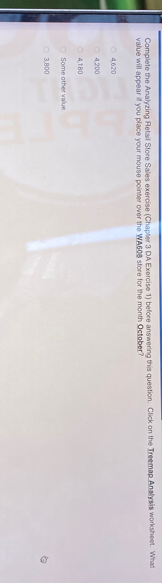  Complete the Analyzing Retail Store Sales exercise (Chapter 3 DA Exercise