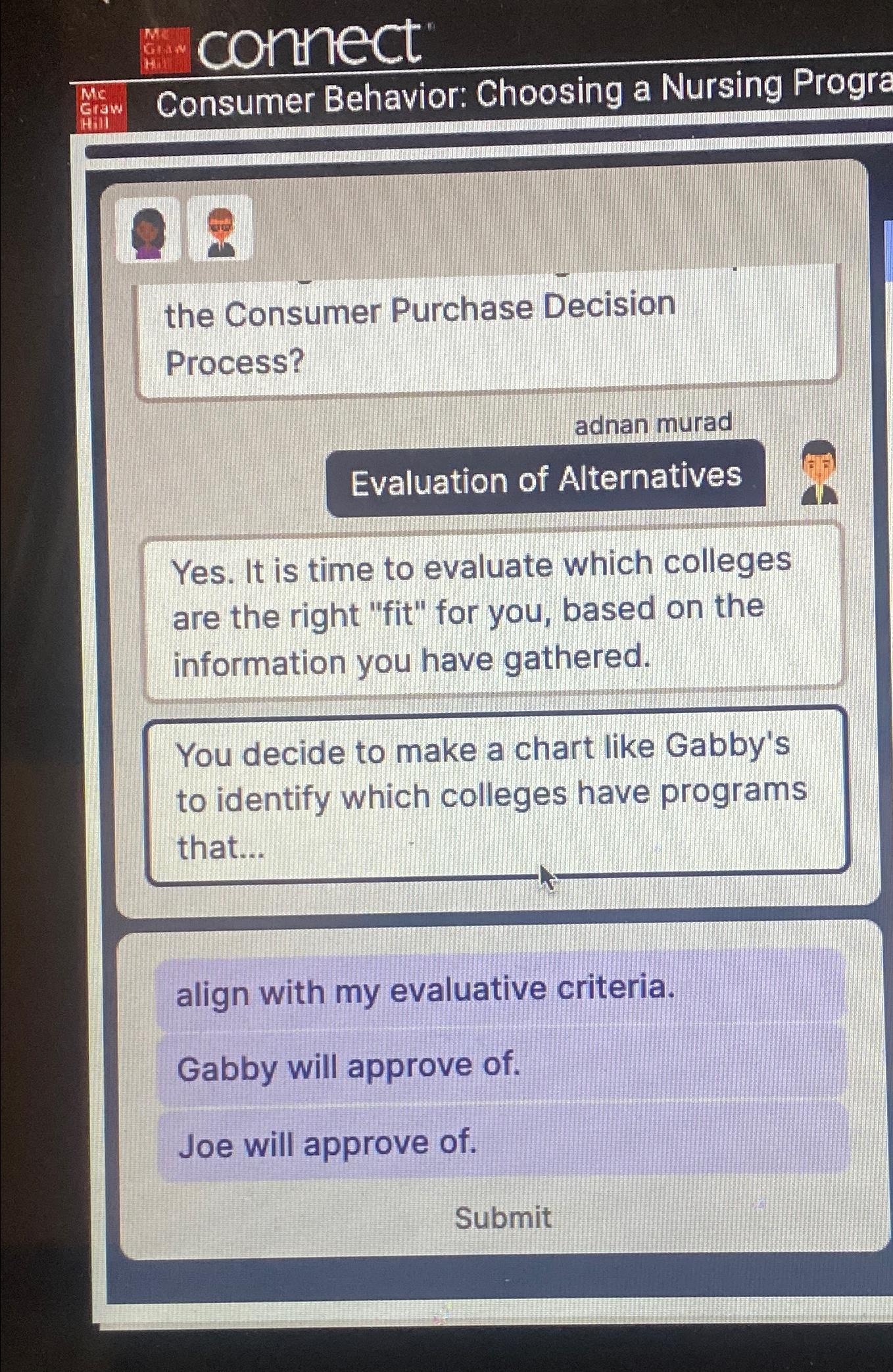  connect Mce Consumer Behavior: Choosing a Nursing Progr the Consumer Purchase