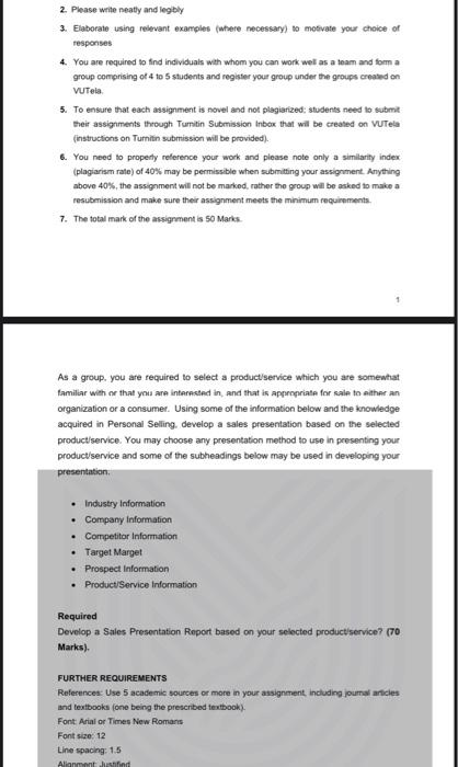  2. Please write neatly and legibly 3. Elaborate using relevant examples