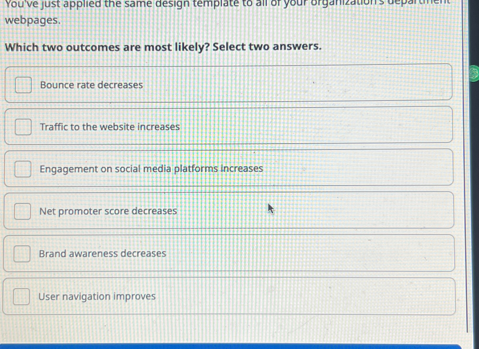  You've just applied the same design template to all or your