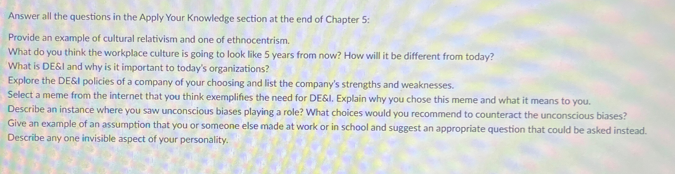  Answer all the questions in the Apply Your Knowledge section at