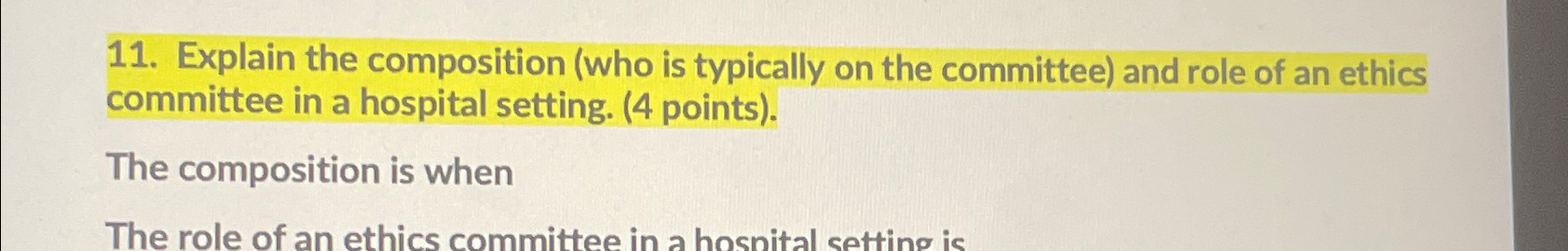  Explain the composition (who is typically on the committee) and role