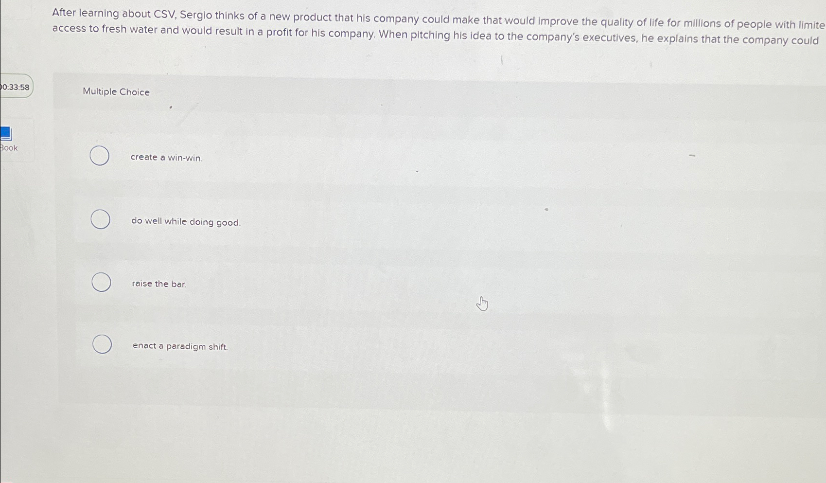  After learning about CSV, Sergio thinks of a new product that