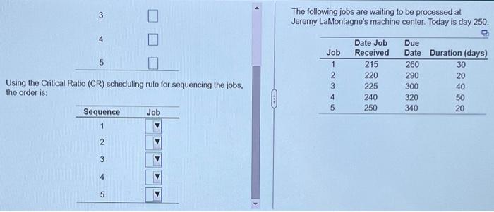 decimal places.) Job 1 2 3 4 5 CR Using the Critical