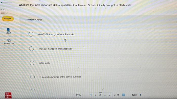  What are the most important skills/capabilities that Howard Schultz initially brought