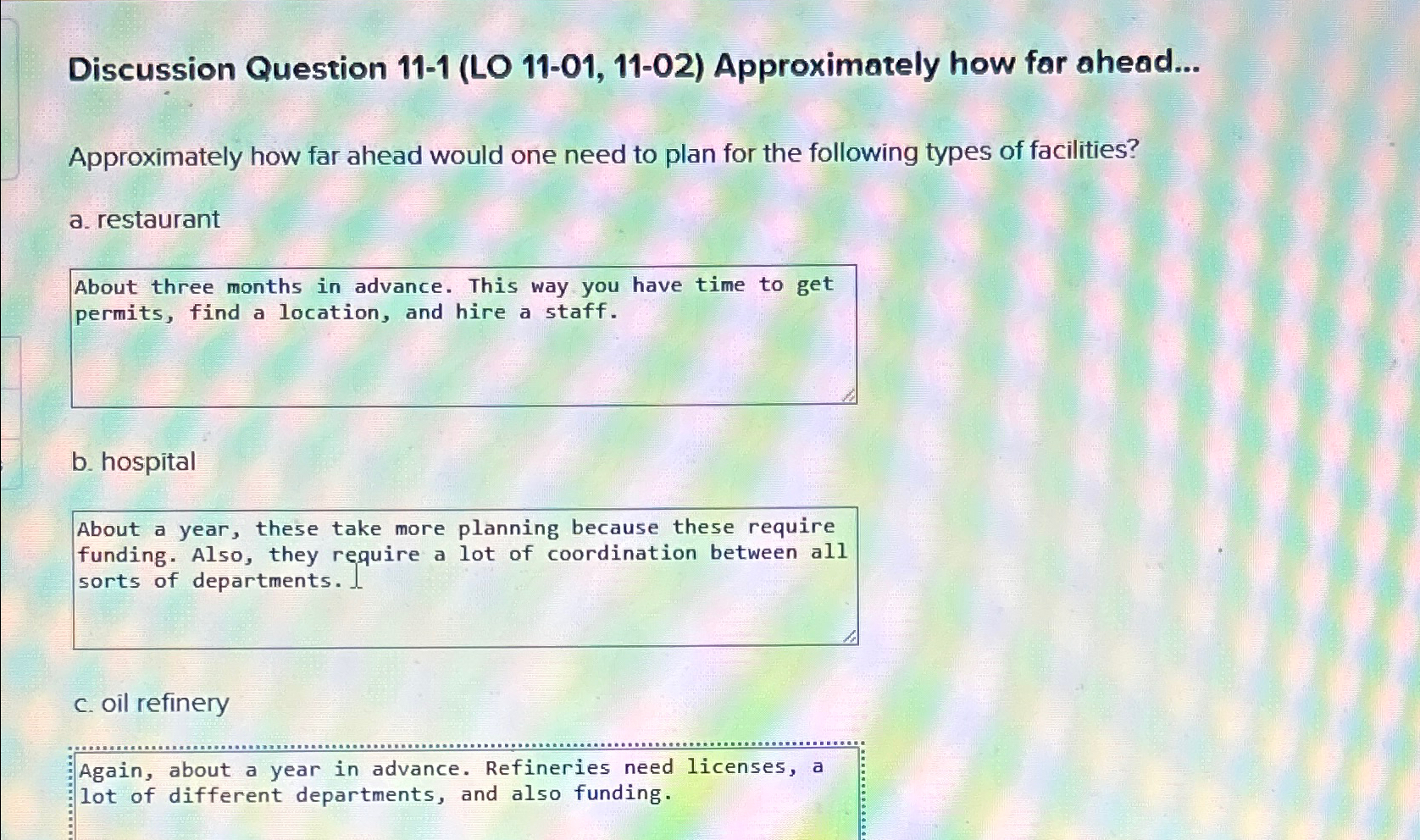  Discussion Question 11-1(LO 11-01,11-02) Approximately how for ahead... Approximately how far
