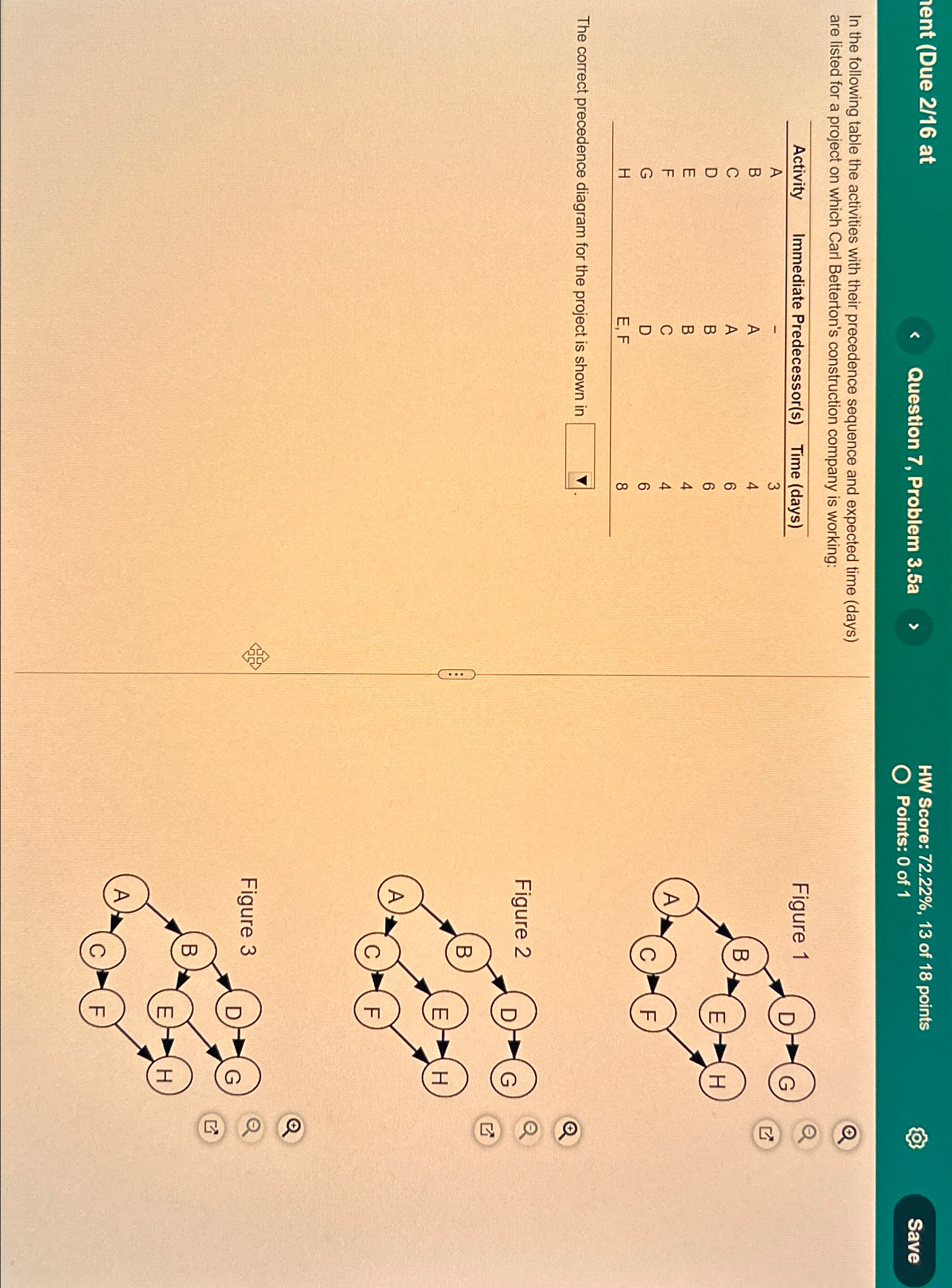  ent (Due 2/16 at Question 7, Problem 3.5a HW Score: 72.22%,13