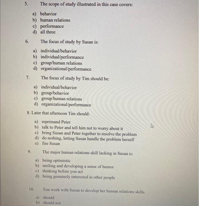 supervisor, Susan, has called him in to discuss the drop in performance.