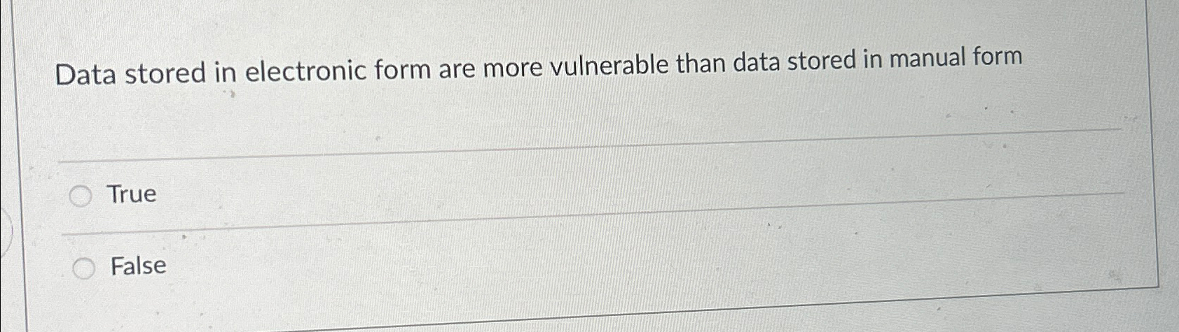  Data stored in electronic form are more vulnerable than data stored