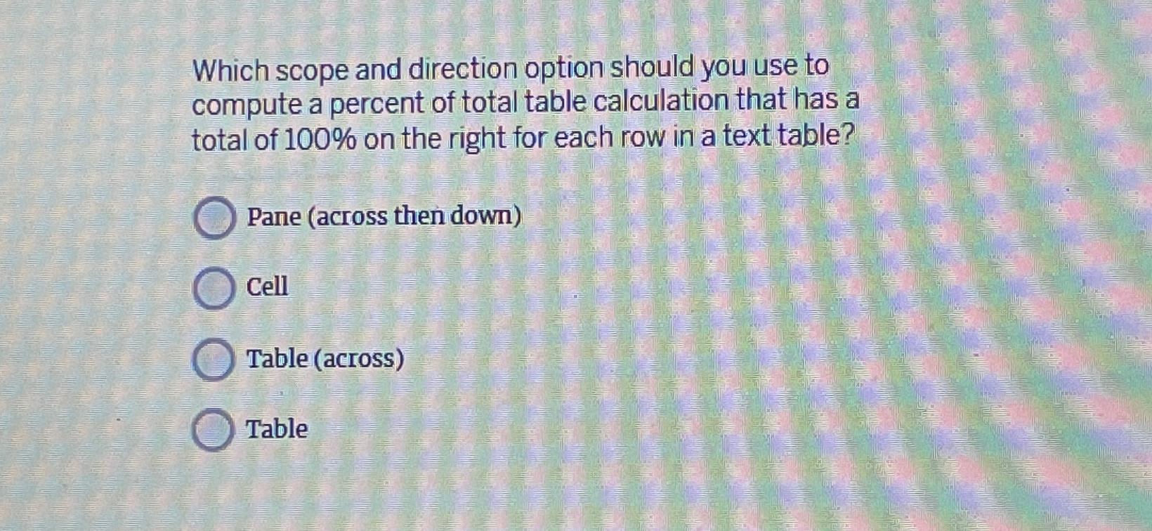  Which scope and direction option should you use to compute a