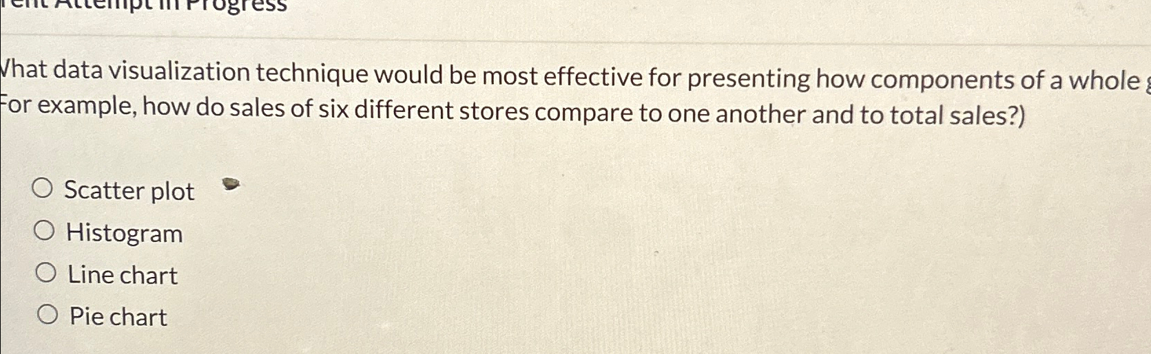  What data visualization technique would be most effective for presenting how