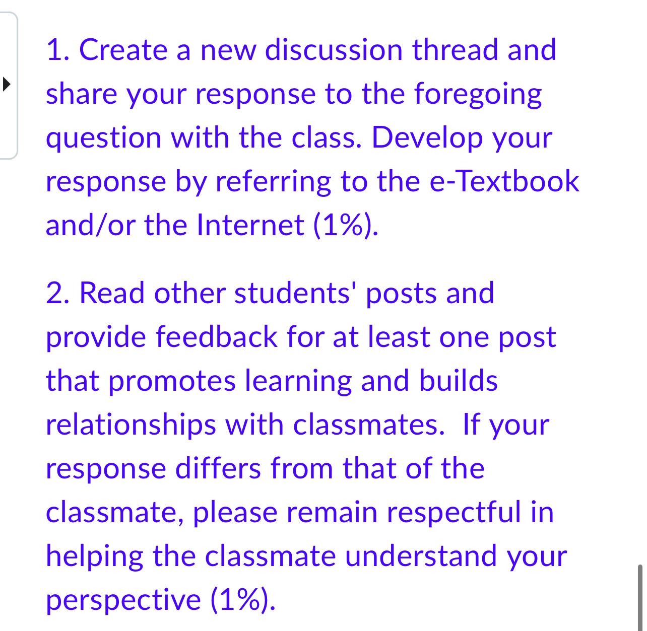  Create a new discussion thread and share your response to the