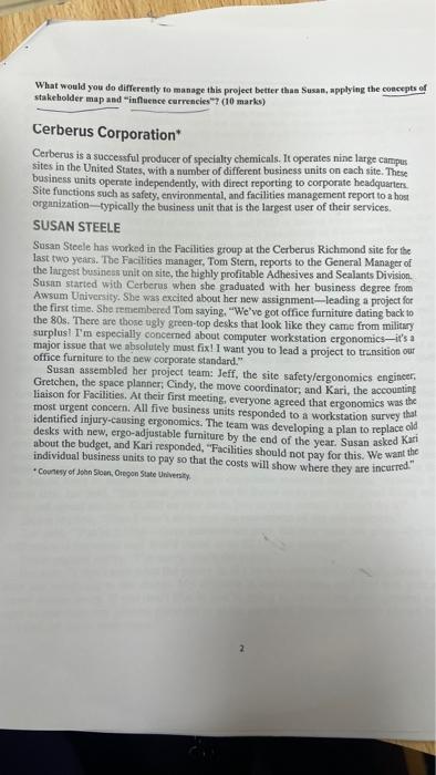 someoneanswer plzzz What would you do differently to manage this project better