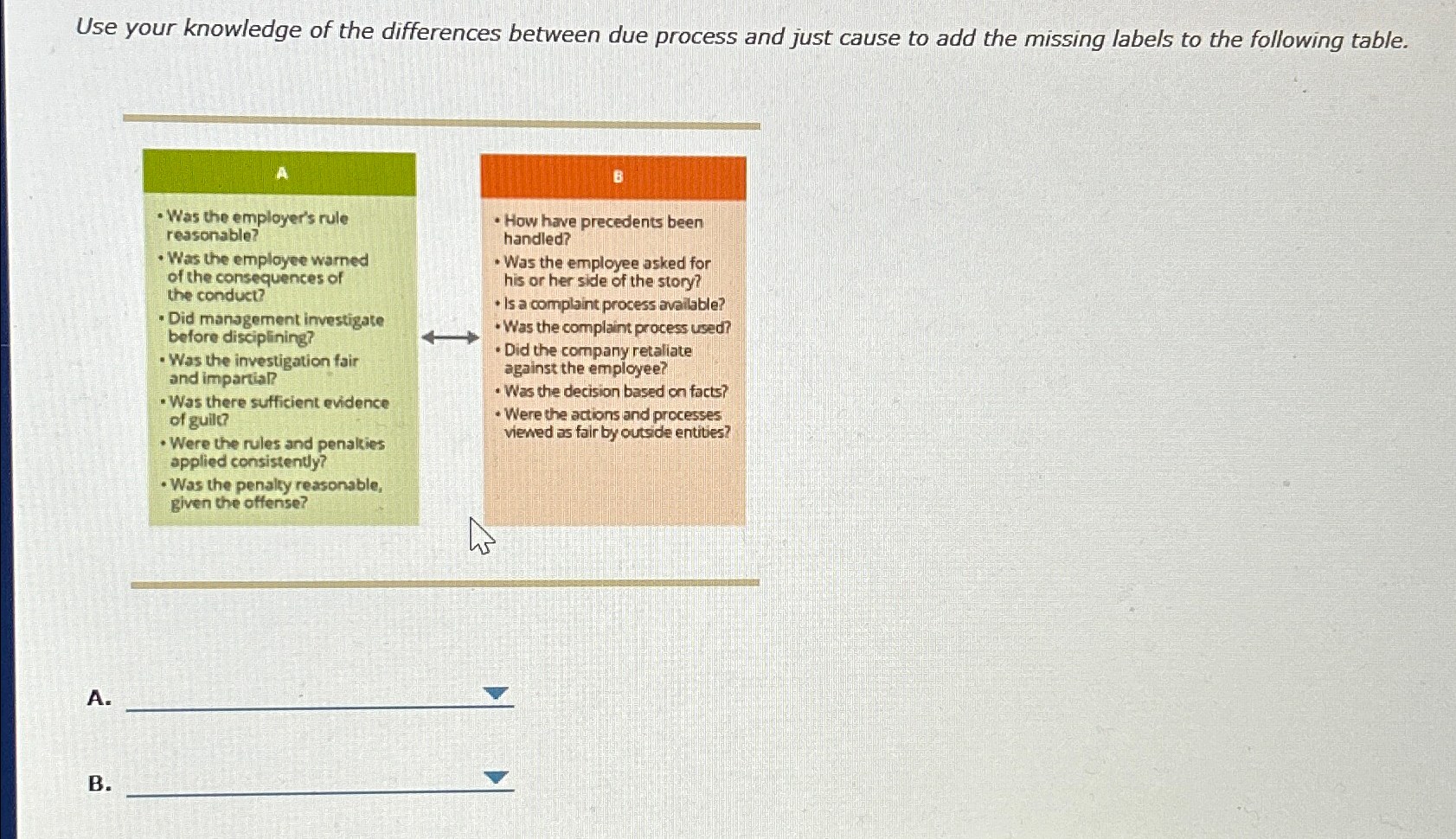  Use your knowledge of the differences between due process and just