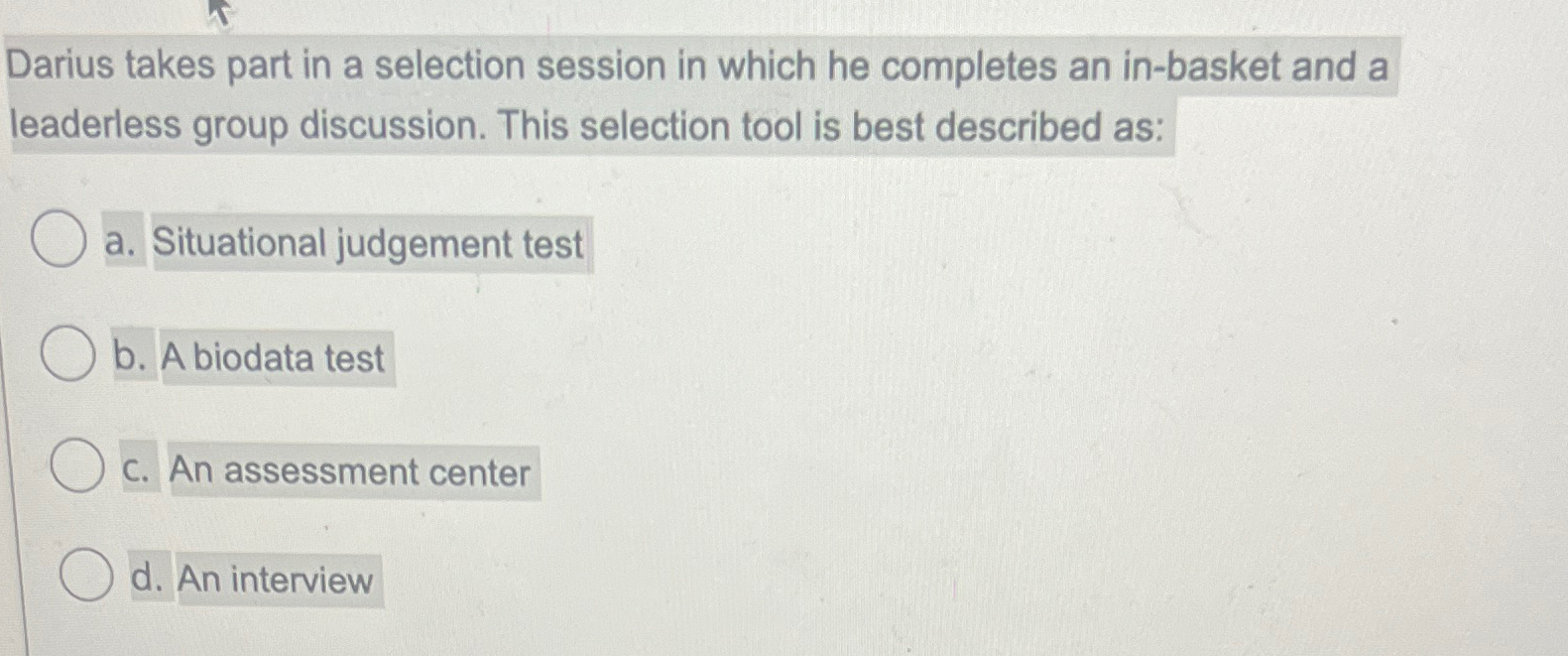  Darius takes part in a selection session in which he completes