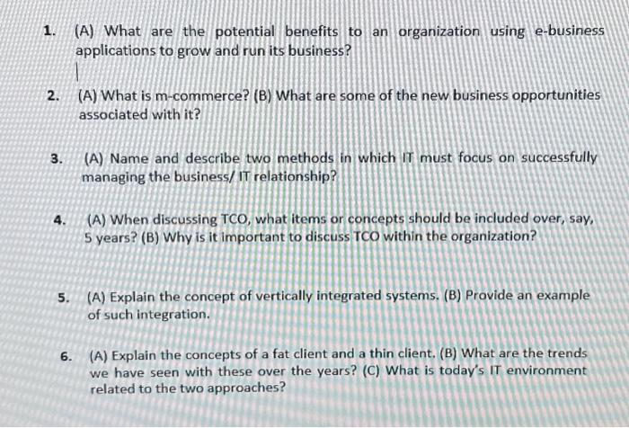 Questions derived from textbook: Managing Information Technology 7th Edition; Pearson-Prentice HallBrown, Dehayes,