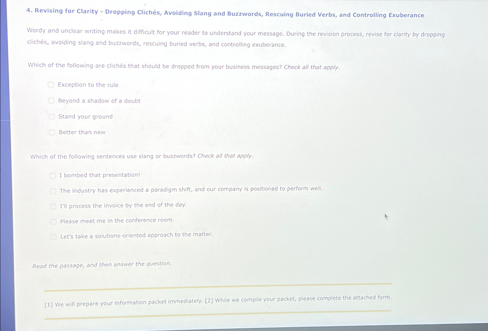  Revising for Clarity - Dropping Clichs, Avoiding Slang and Buzzwords, Rescuing