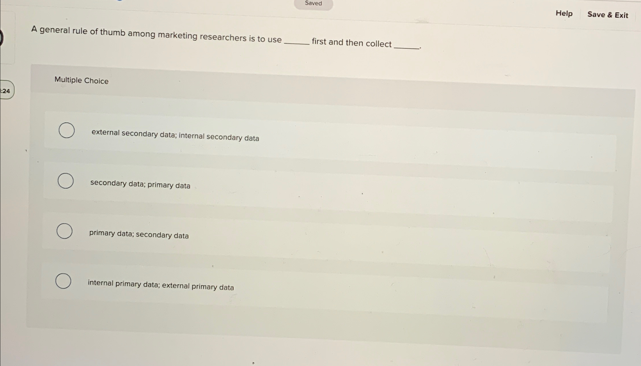  Saved Help Save & Exit A general rule of thumb among