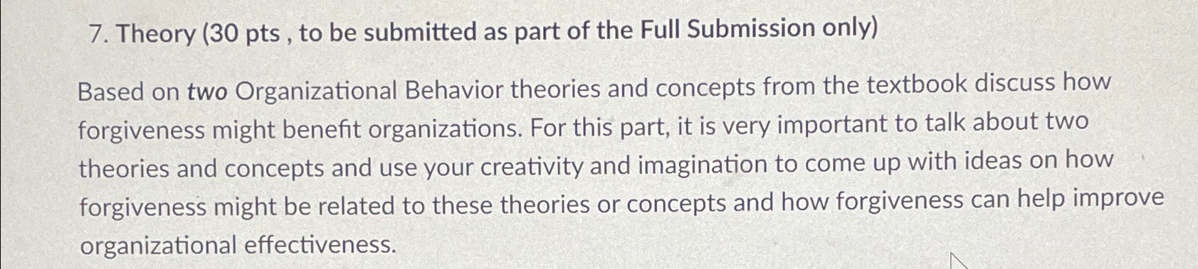  Theory (30pts, to be submitted as part of the Full Submission